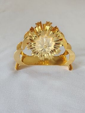Vintage Gold Tone Metal Starburst Napkin Holder